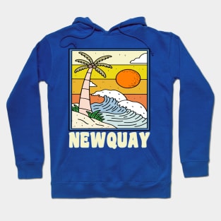 Newquay, Cornwall Retro Surf Poster Graphic Hoodie